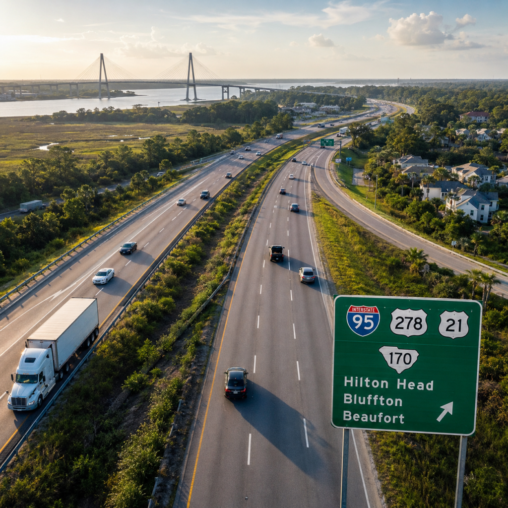 Major Transportation Routes to Hilton Head, Bluffton, and Beaufort: Understanding the Risks on I-95, US 278, US 21, and SC 170